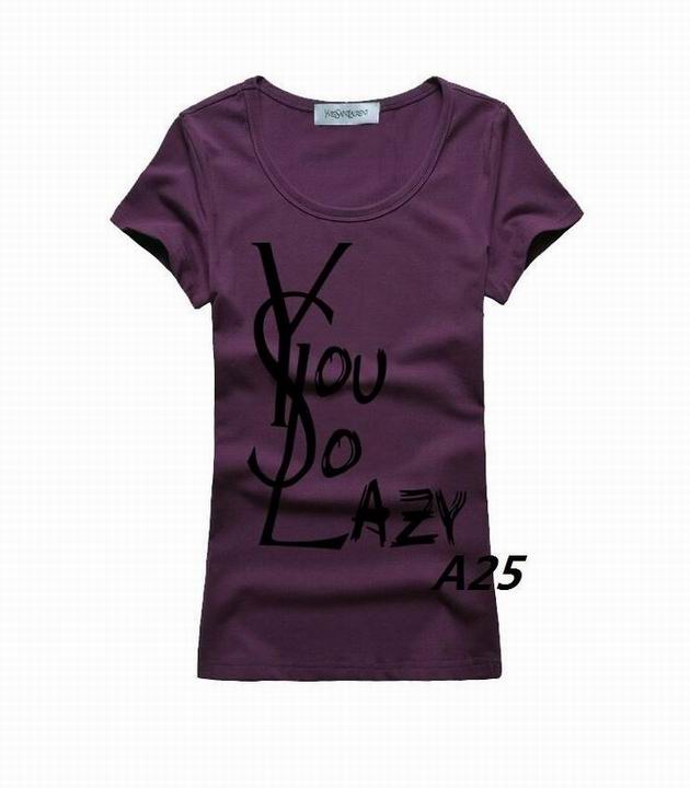 YSL short round collar T woman S-XL-151